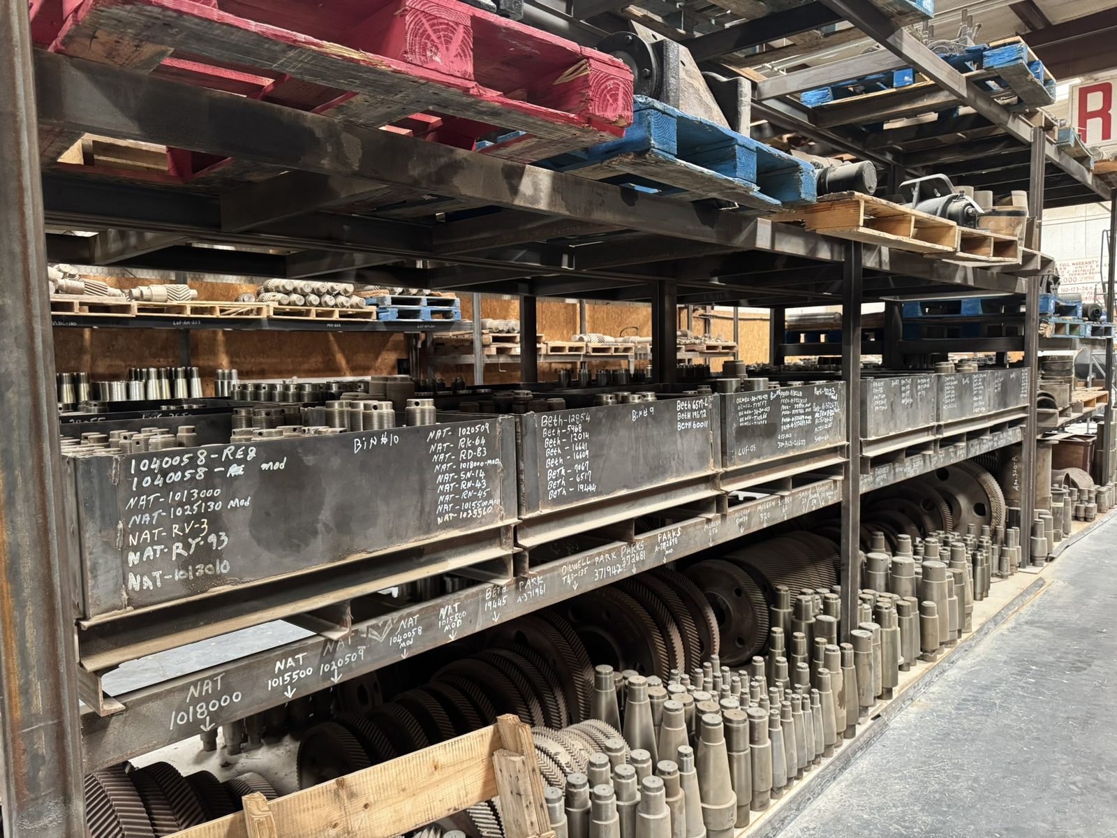 Pump jack parts inventory at Snelson's